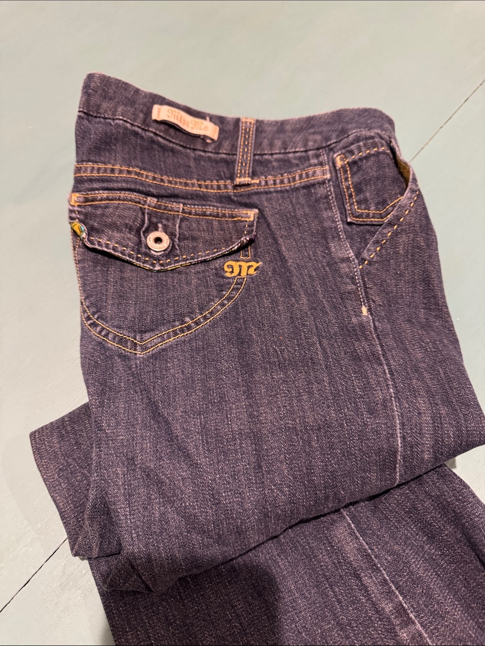 Miss Me Dark Indigo Boot Cut Jeans with Contrast Stitching